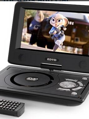 NEW Portable 11.5 Inch DVD Player - Black Remote Car Adapter, Plug Cord